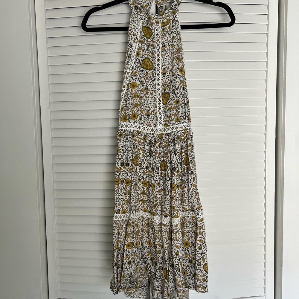 Floral Halter Open Back Dress